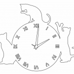 Reloj con gatos - Vector SVG DXF para Laser CO2 - Descargable gratis | Stanser