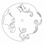 Reloj con mujer de perfil - Vector SVG DXF para Laser CO2 - Descargable gratis | Stanser