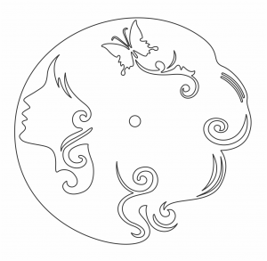Reloj con mujer de perfil