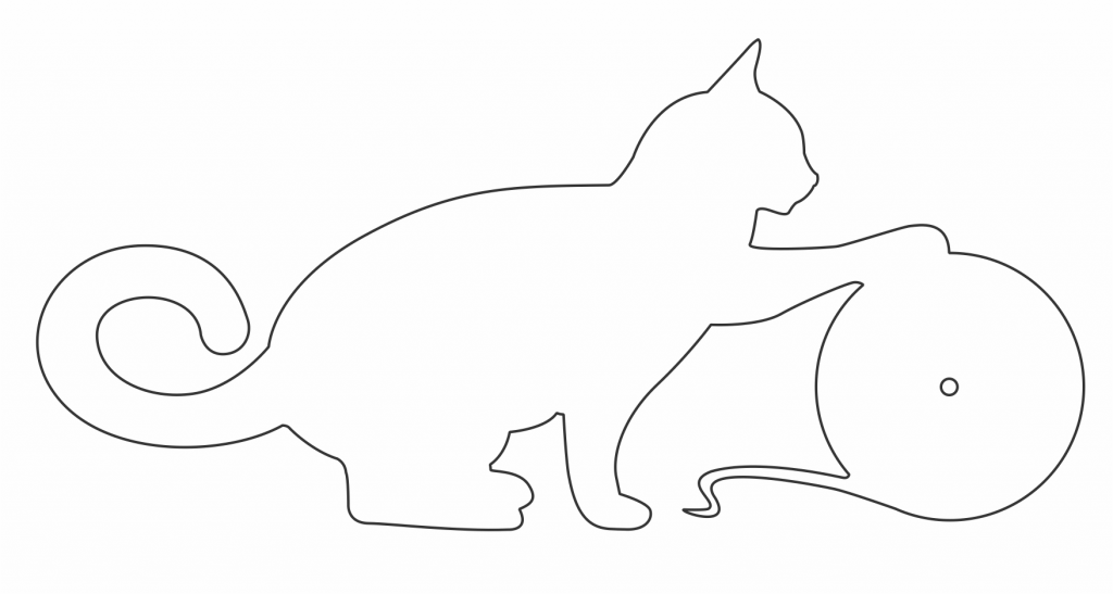 Reloj de gato con estambre — vector para corte CNC