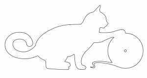 Reloj de gato con estambre