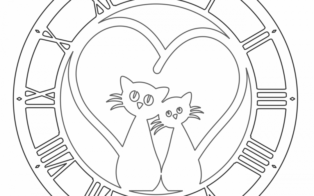 Reloj «Pareja de gatos»