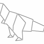 Dinosaurio geométrico - Vector descarganle para corte CNC y grabado laser gratis | Stanser