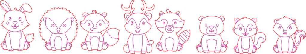 Animalitos del bosque — vector para corte CNC