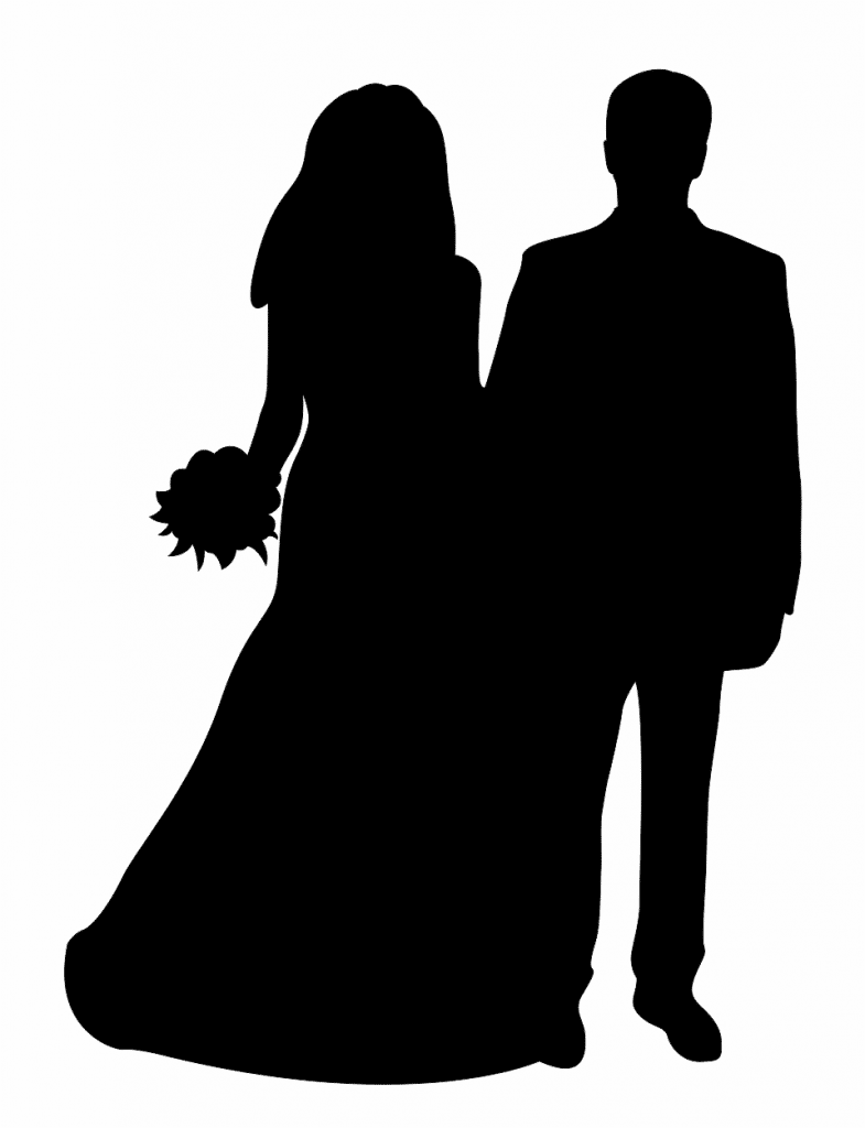Novios de frente — vector para corte CNC