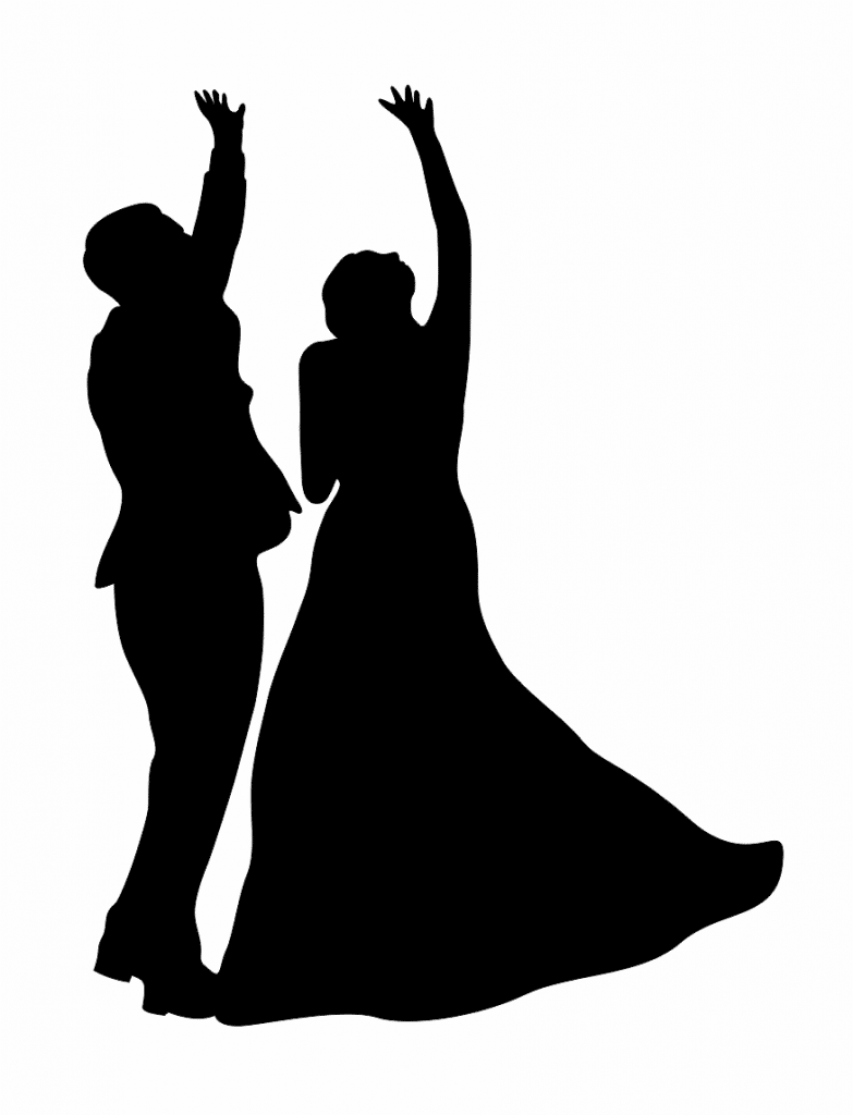Novios mirando al cielo — vector para corte CNC