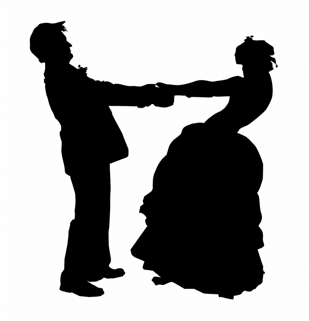 Par de novios bailando — vector para corte CNC