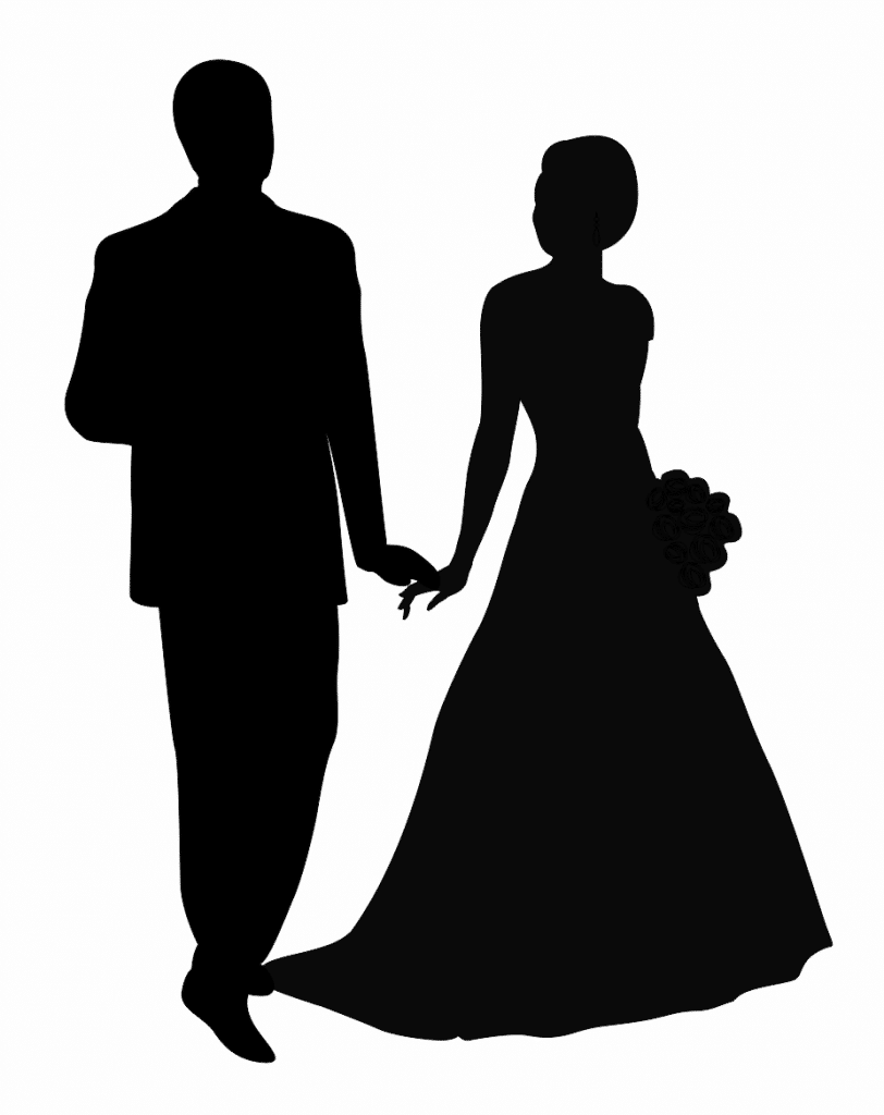 Recién casados — vector para corte CNC