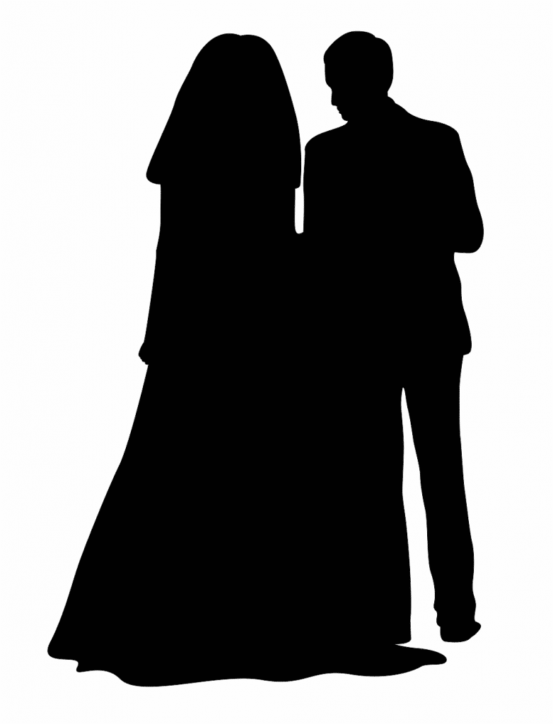 Sombra de esposos — vector para corte CNC