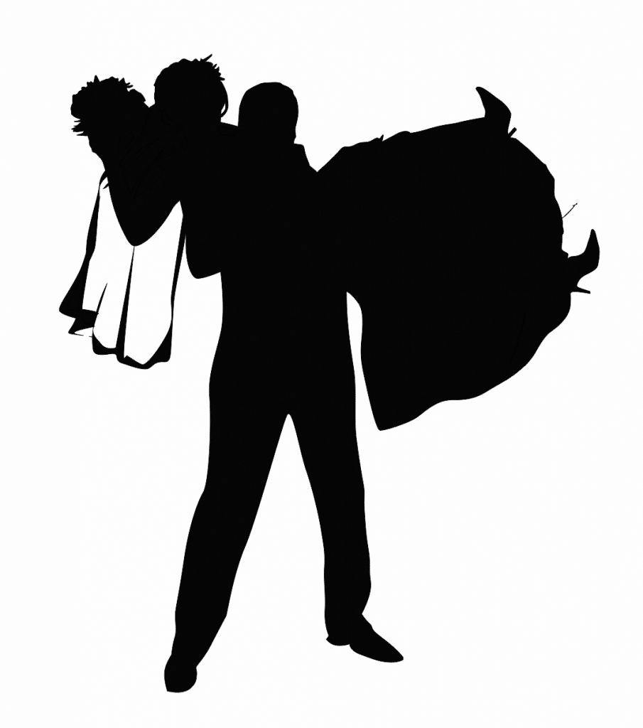 Cargando a la novia — vector para corte CNC
