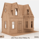 Casa de muñecas con balcón - Vector descarganle para corte CNC y grabado laser gratis | Stanser