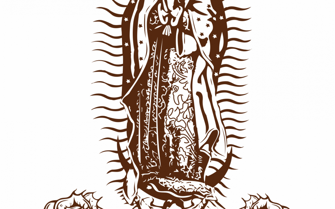 Virgen de Guadalupe con rosas