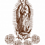 Virgen de Guadalupe con rosas - Vector SVG DXF para CNC Router y Laser CO2 - Descargable gratis | Stanser