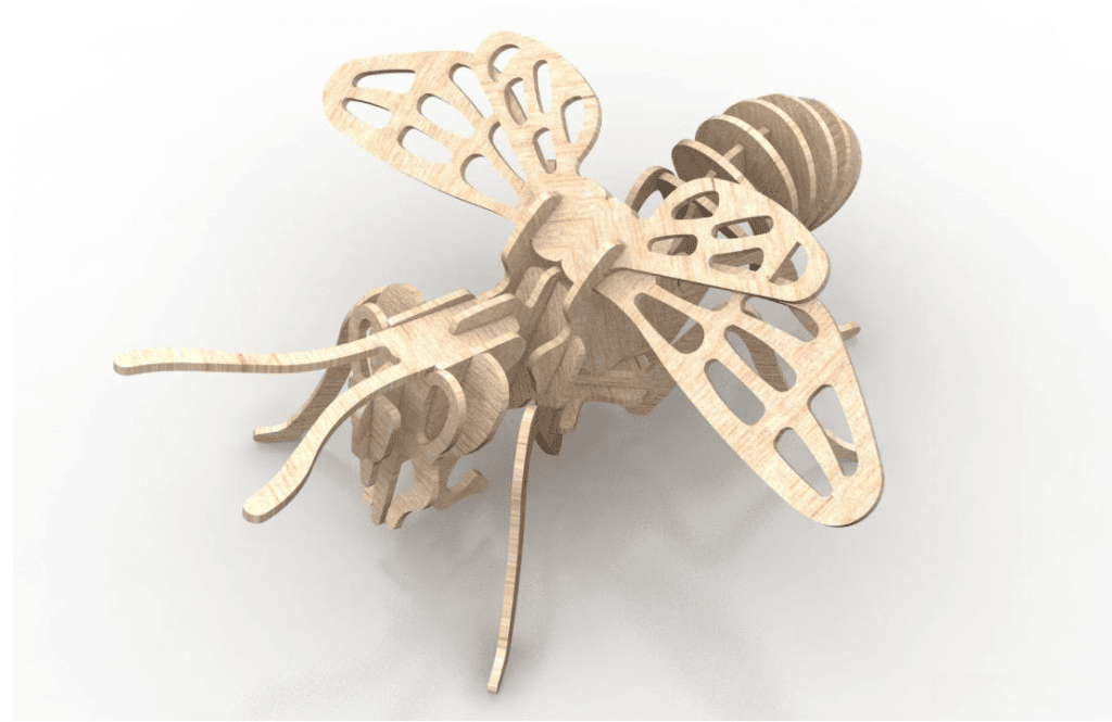 Abeja armable 3D — vector para corte CNC