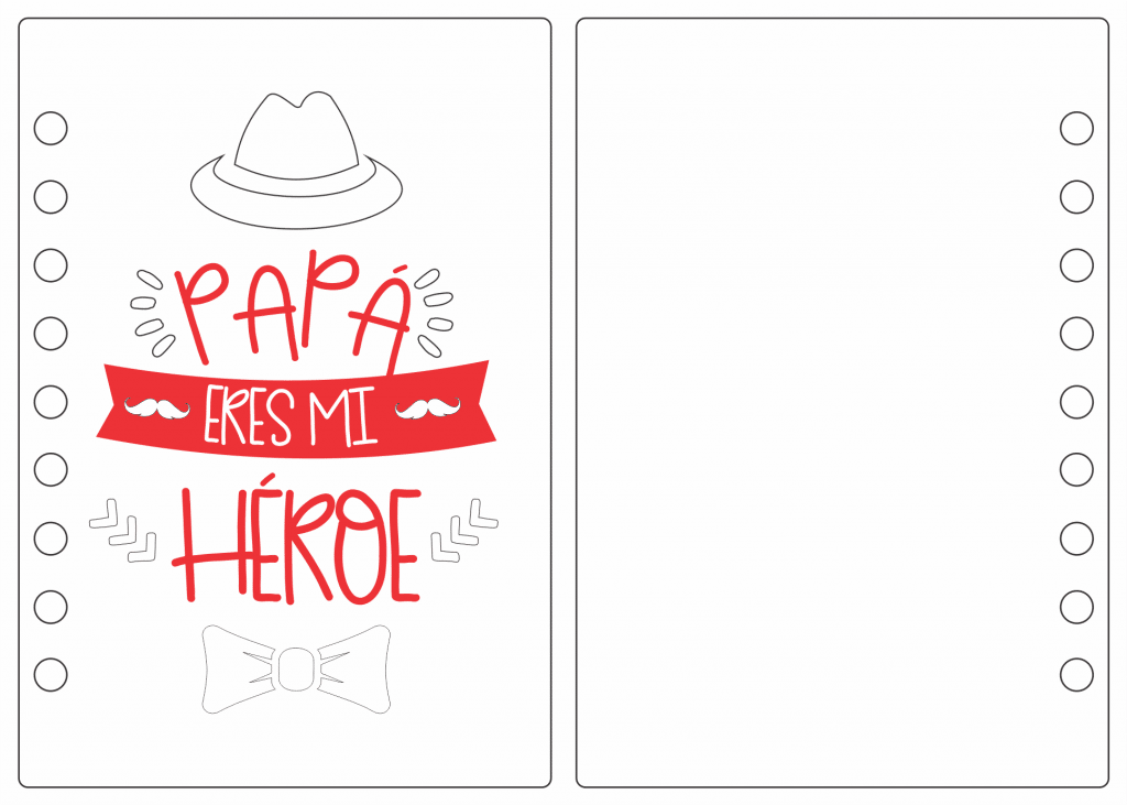Libreta «Papá eres mi héroe» — vector para corte CNC