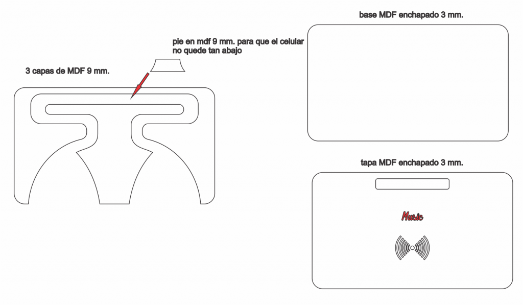 Amplificador de sonido — vector para corte CNC