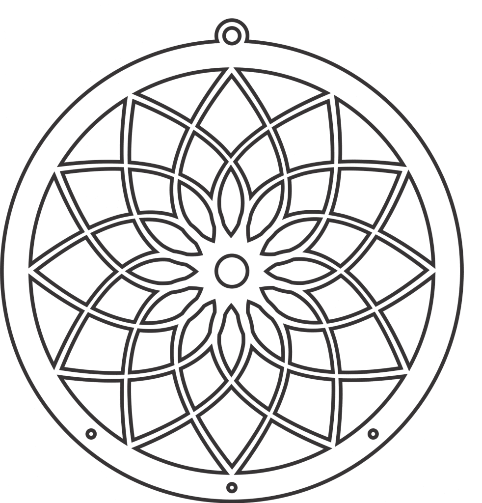 Atrapa sueños sencillo — vector para corte CNC