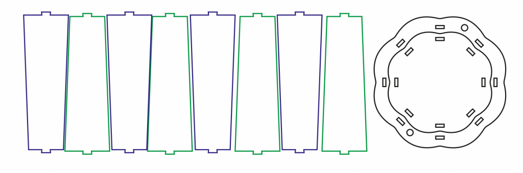 Recipiente circular — vector para corte CNC