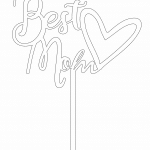 Decoración para pastel "Best Mom" - Vector SVG DXF para Laser CO2 - Descargable gratis | Stanser