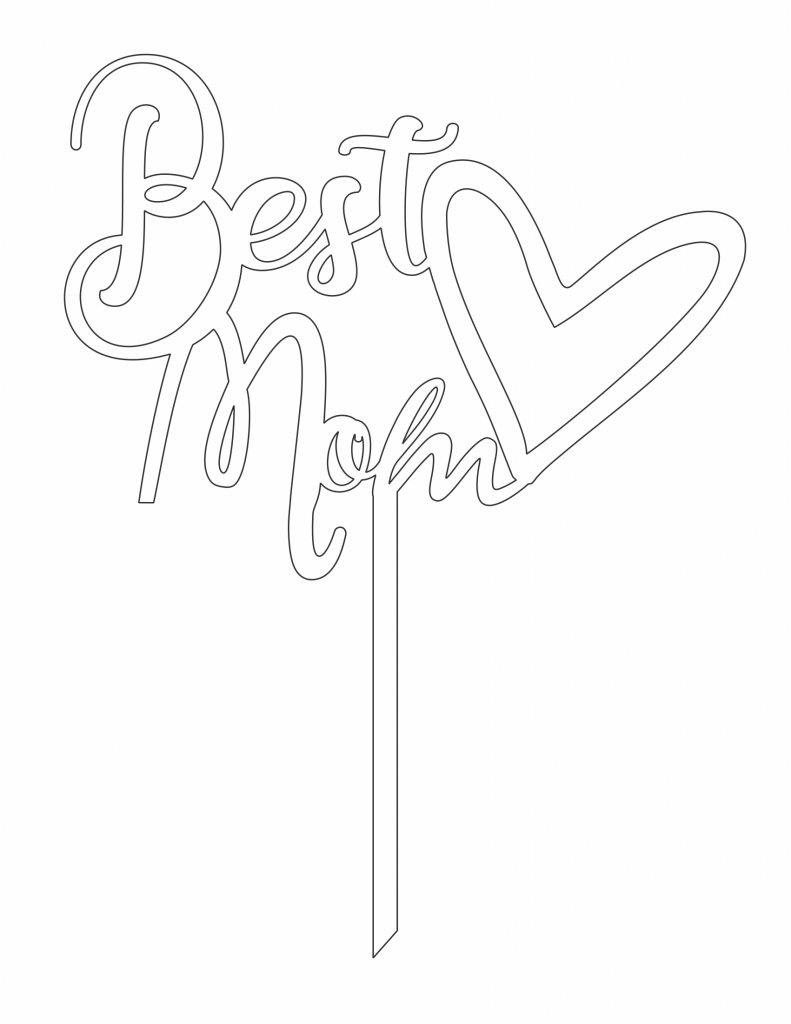 Decoración para pastel «Best Mom» — vector para corte CNC