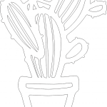 Cactus en maceta - Vector descarganle para corte CNC y grabado laser gratis | Stanser