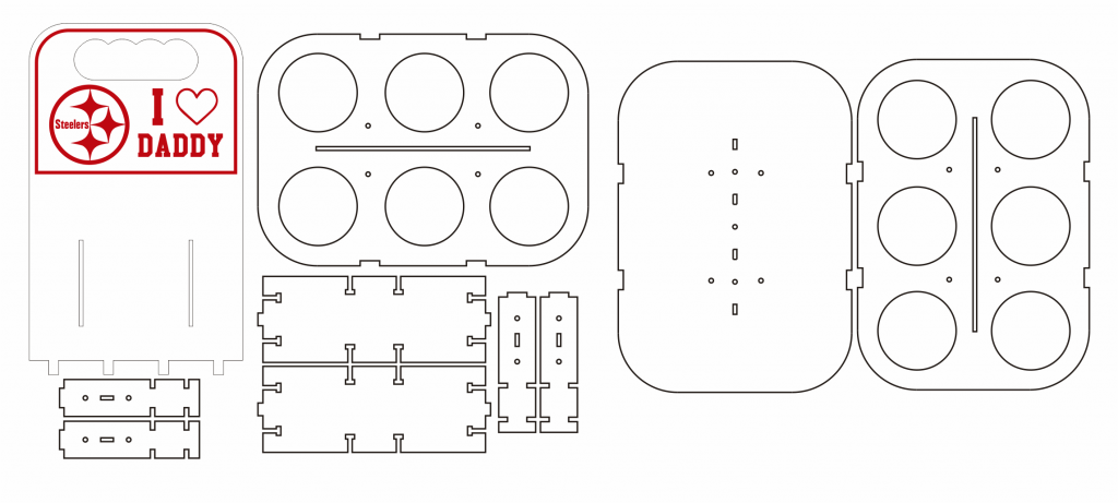 Caja para cerveza «I love Daddy» — vector para corte CNC