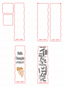 Par de cajas de vino