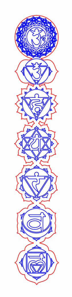 Chakras alineados — vector para corte CNC