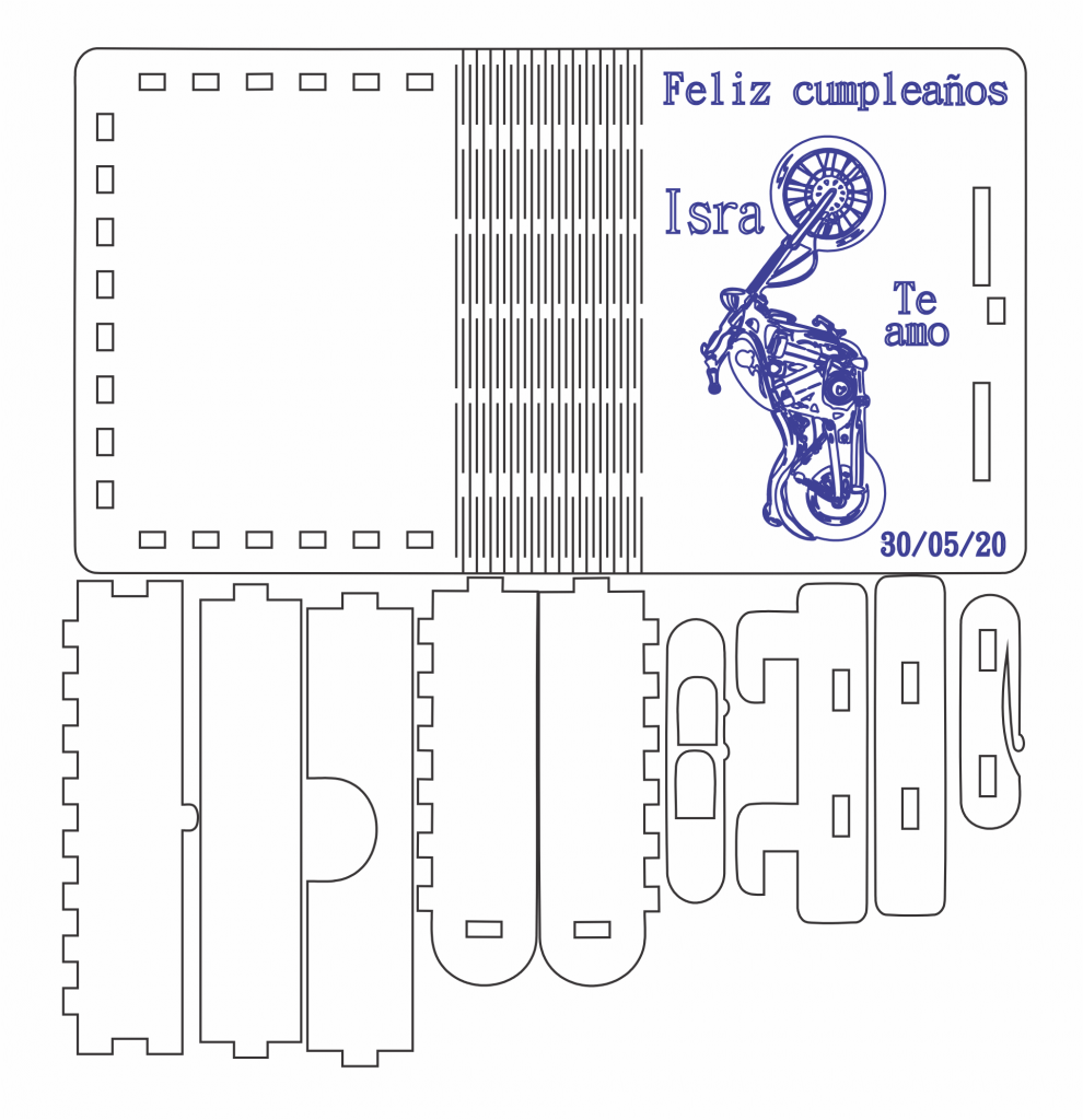 Cigarrera «Moto» — vector para corte CNC