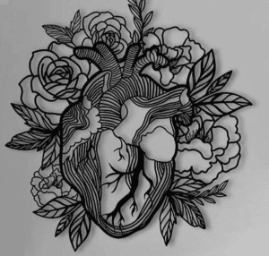 Corazón con rosas