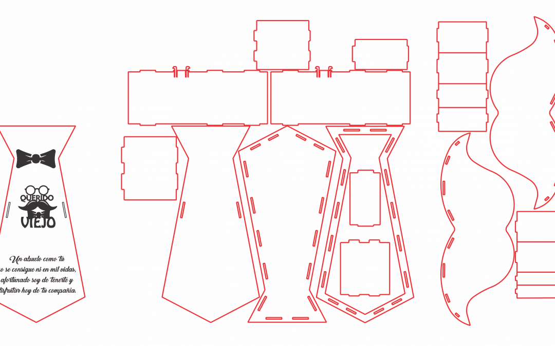 Cajas de corbatas y bigotes