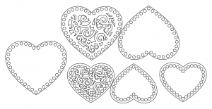 Bases de corazón para tejer