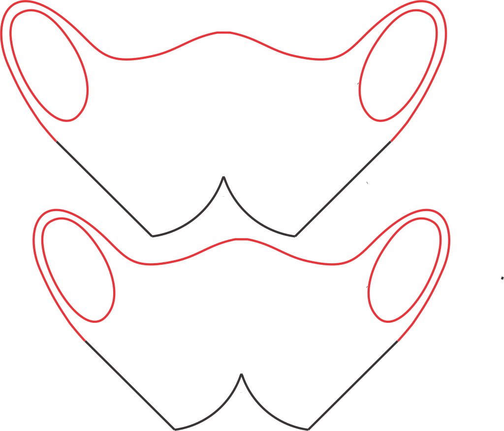 Cubrebocas con jaretas — vector para corte CNC