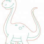 Caricatura de braquiosaurio - Vector descarganle para corte CNC y grabado laser gratis | Stanser