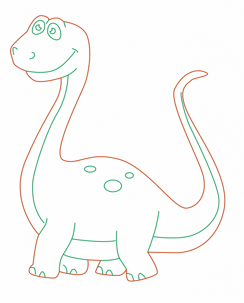 Caricatura de braquiosaurio — vector para corte CNC