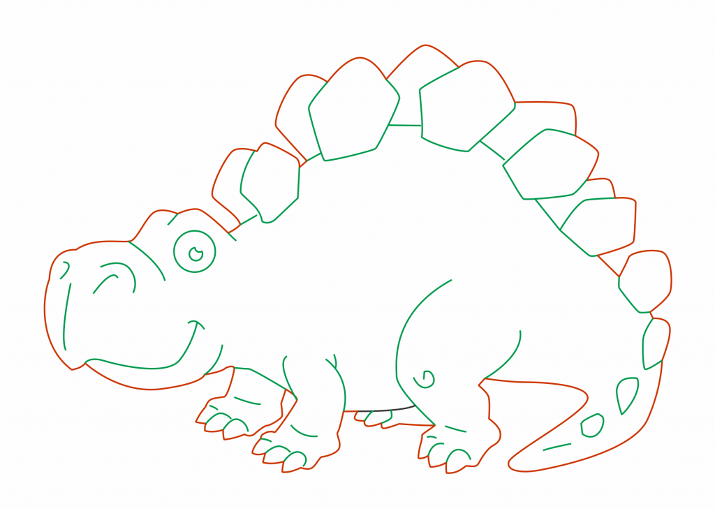 Caricatura de estegosaurio — vector para corte CNC