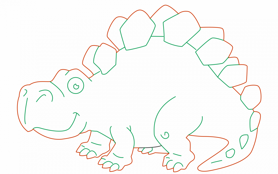 Caricatura de estegosaurio