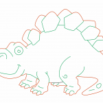 Caricatura de estegosaurio - Vector descarganle para corte CNC y grabado laser gratis | Stanser