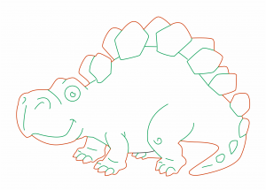 Caricatura de estegosaurio