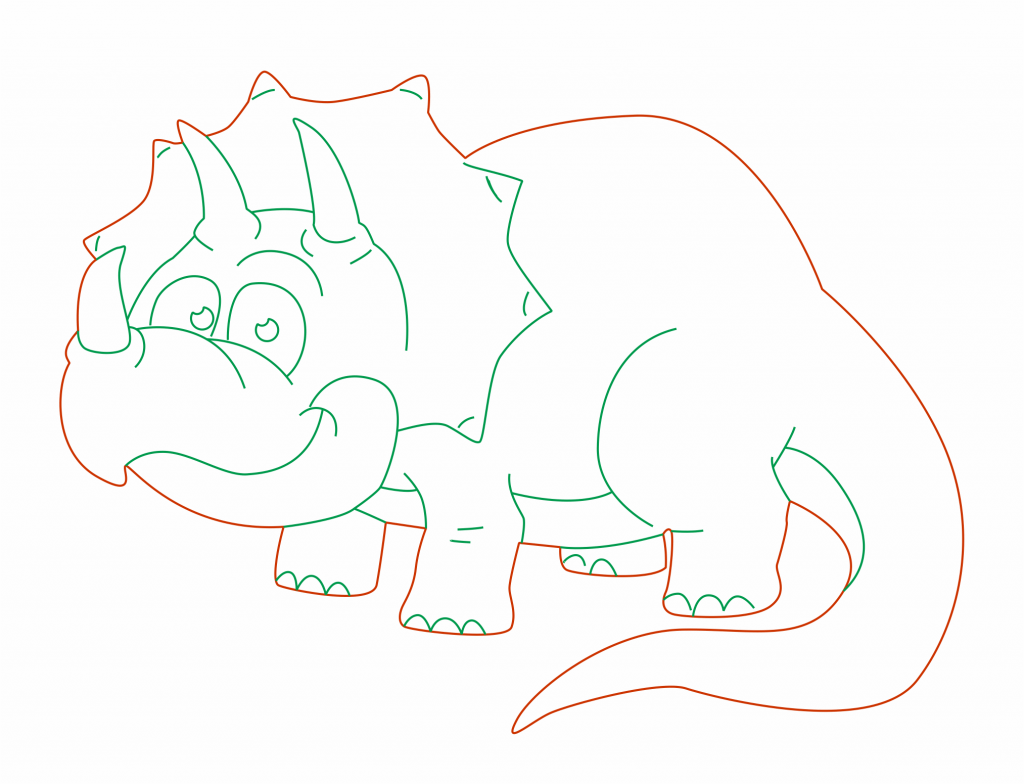 Caricatura de triceratops — vector para corte CNC
