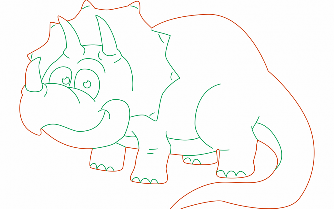 Caricatura de triceratops