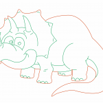 Caricatura de triceratops - Vector descarganle para corte CNC y grabado laser gratis | Stanser