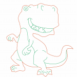 Caricatura de tiranosaurio rex - Vector descarganle para corte CNC y grabado laser gratis | Stanser