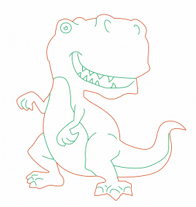 Caricatura de tiranosaurio rex