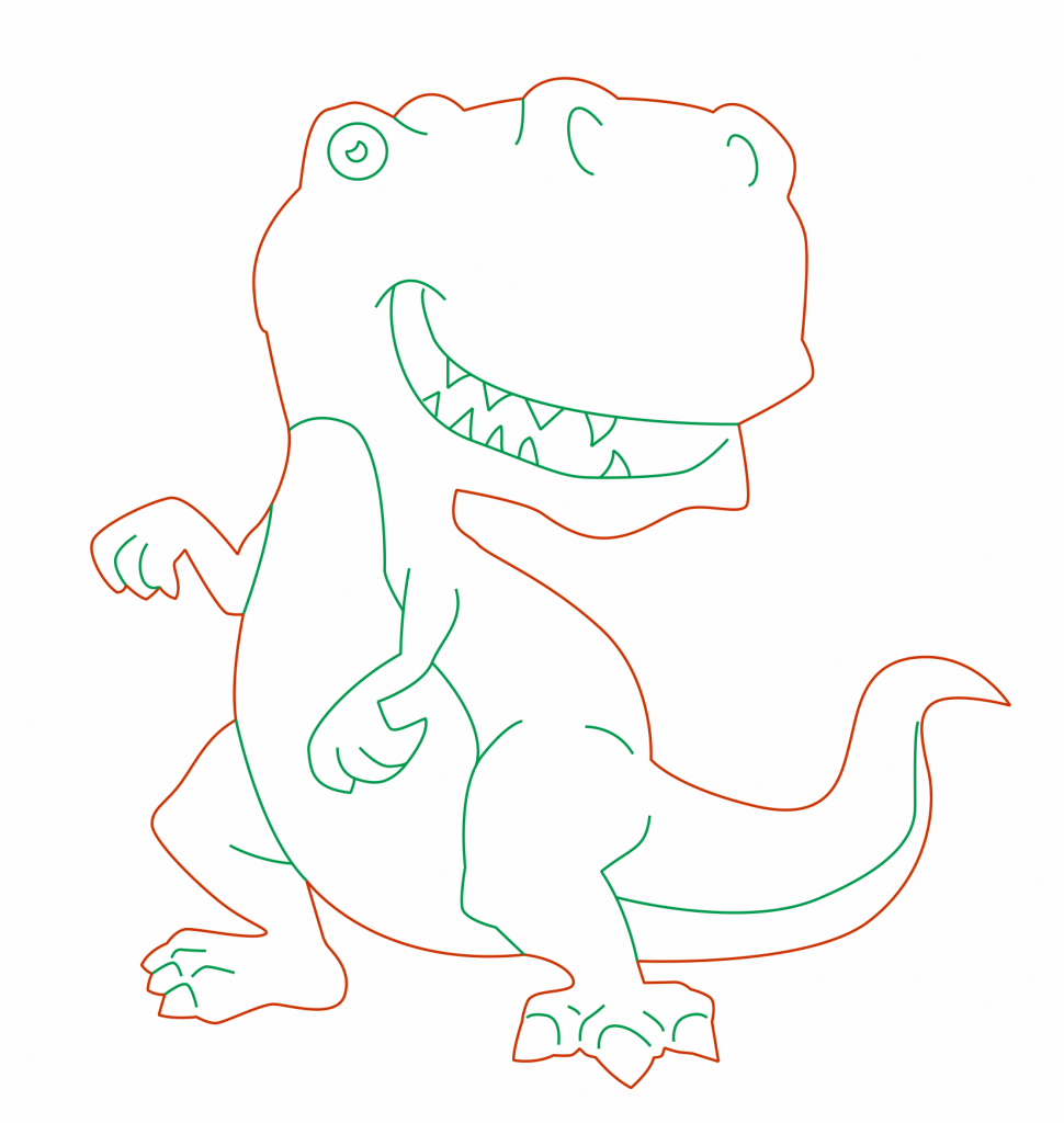 Caricatura de tiranosaurio rex — vector para corte CNC