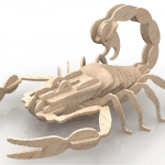 Escorpión 3D armable - Vector descarganle para corte CNC y grabado laser gratis | Stanser