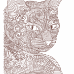 Gato de rayas - Vector descarganle para corte CNC y grabado laser gratis | Stanser