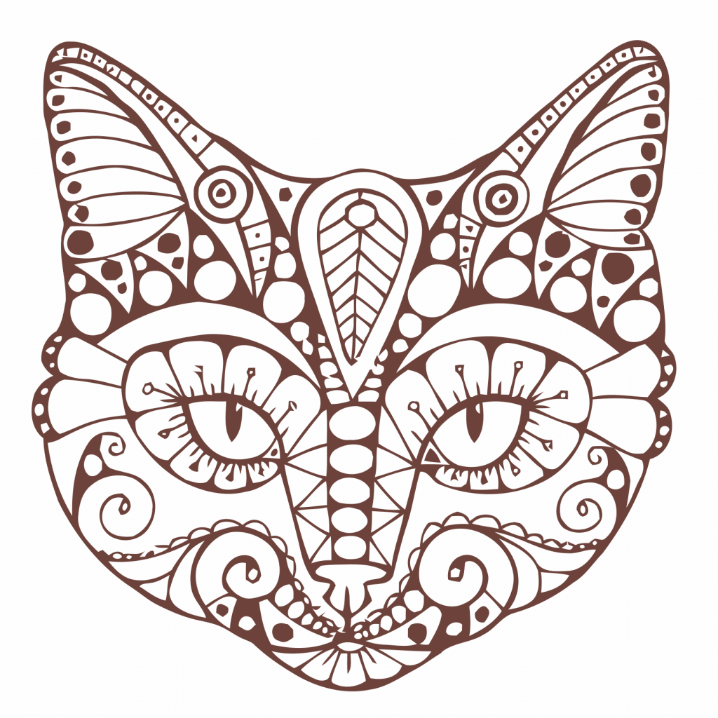 Cara de gato de grecas — vector para corte CNC