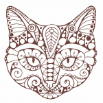 Cara de gato de grecas - Vector descarganle para corte CNC y grabado laser gratis | Stanser
