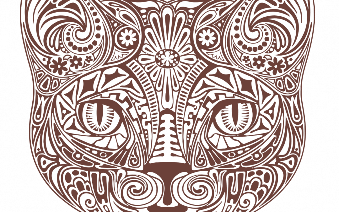 Mandala de cara de felino